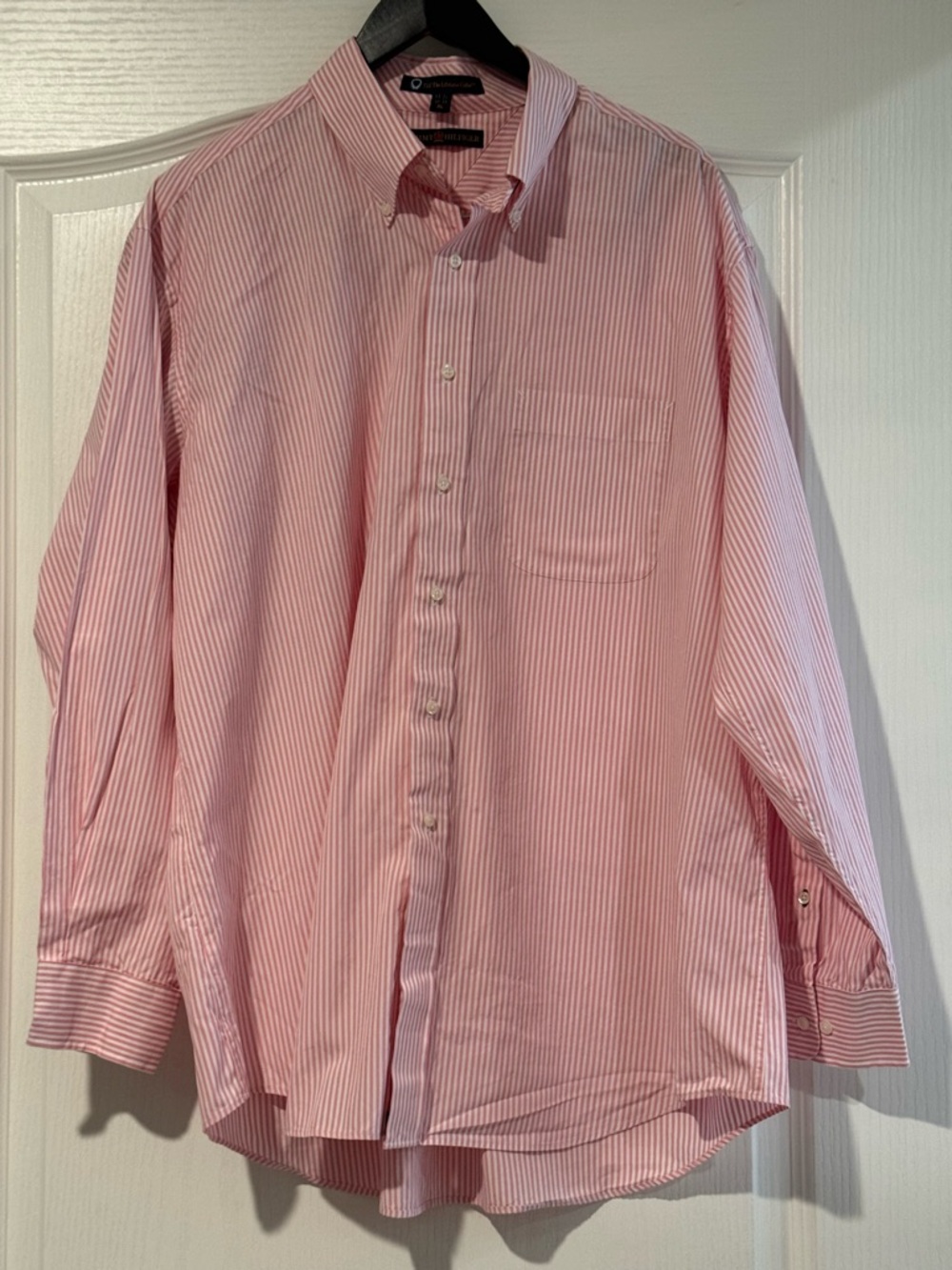 Tommy Hilfiger Pink Striped Button Down Shirt Men’s XL Classic Preppy